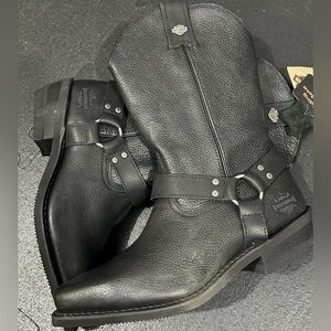 Harley-Davidson Black Leather Western Boots